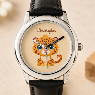 Cute Baby Leopard Safari Animal Kids Watch
