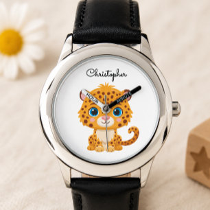 Cute Baby Leopard Safari Animal Kids Watch