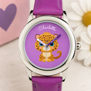 Cute Baby Leopard Safari Animal Kids Watch