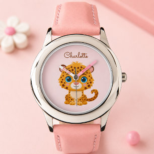 Cute Baby Leopard Safari Animal Kids Watch