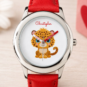 Cute Baby Leopard Safari Animal Kids Watch