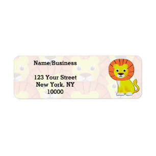Cute Baby Lion All Over Print Pattern Label