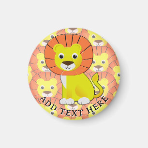 Cute Baby Lion All Over Print Pattern Magnet