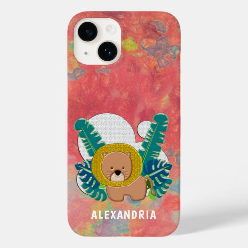 Cute Baby Lion Animal Jungle Modern Personalize Case_Mate iPhone 14 Case