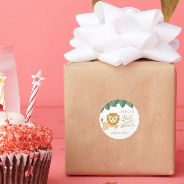 Cute baby lion baby shower favor stickers (Party)