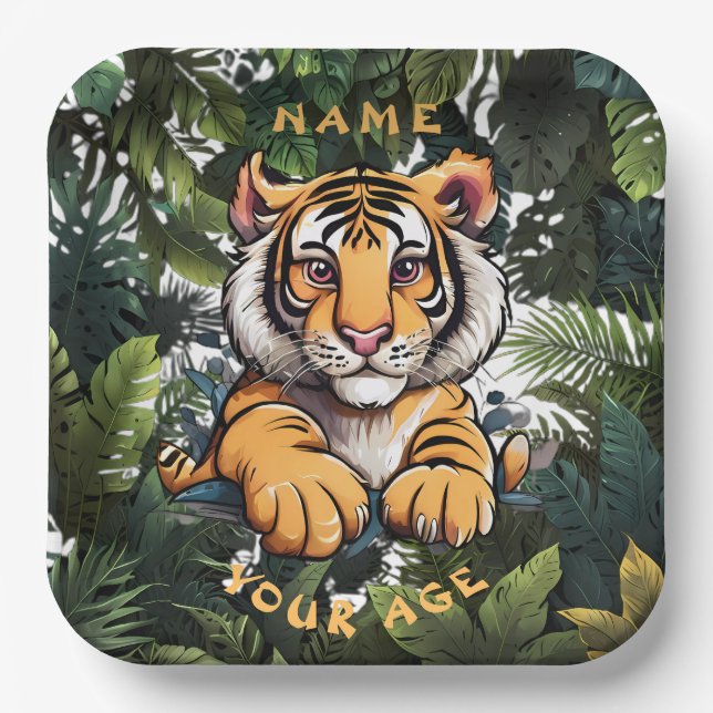 Cute Baby Lion Children's  Paper Plates (Front)
