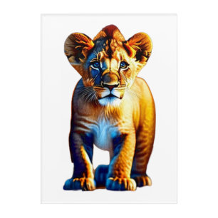 Cute Baby Lion Cub Art for Wildlife Lovers