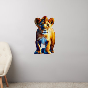 Cute Baby Lion Cub Art for Wildlife Lovers Wall Decal