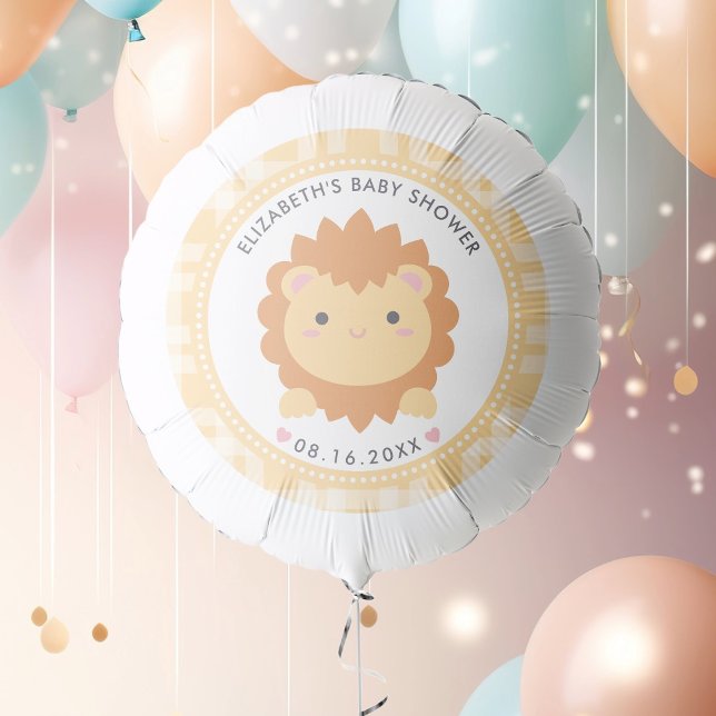 Cute Baby Lion Cub Gender Neutral Baby Shower Balloon (Creator Uploaded)