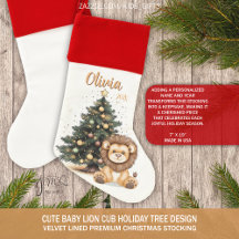 Cute Baby Lion Cub Holiday Tree Personalized