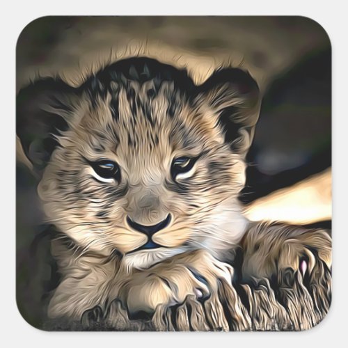 Cute Baby Lion Cub Stickers