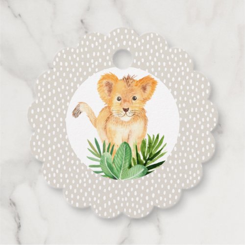 Cute Baby Lion Jungle Thank You Birthday Favor Favor Tags