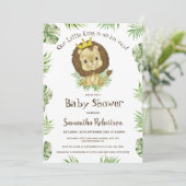 Cute Baby Lion King Watercolor Jungle Baby Shower  Invitation (Standing Front)