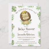 Cute Baby Lion King Watercolor Jungle Baby Shower  Invitation (Front)