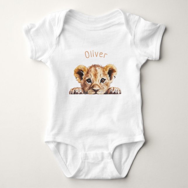 Cute Baby Lion Personalized Bodysuit (Front)