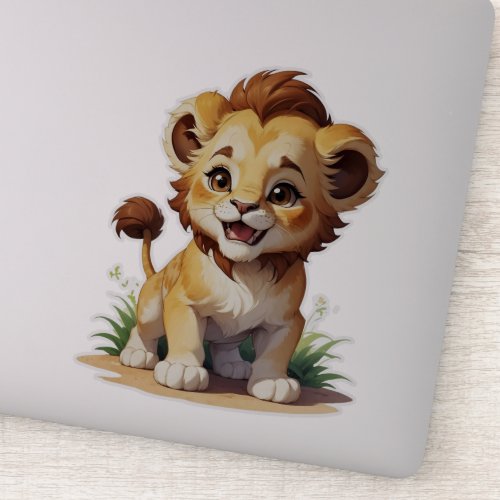 Cute Baby Lion Safari Zoo Animal  Sticker