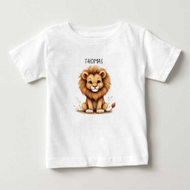 Cute Baby Lion "Thomas" Personalized T-Shirt (Front)