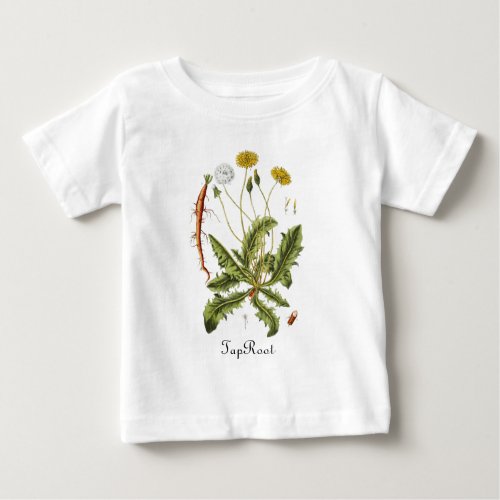 Cute Baby Little Tap Root Vintage Dandelion Baby T_Shirt