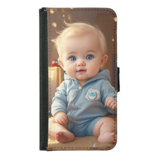 Cute Baby Logo Galaxy S5 Wallet Case