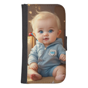 Cute Baby Logo Samsung Galaxy S4 Wallet Case