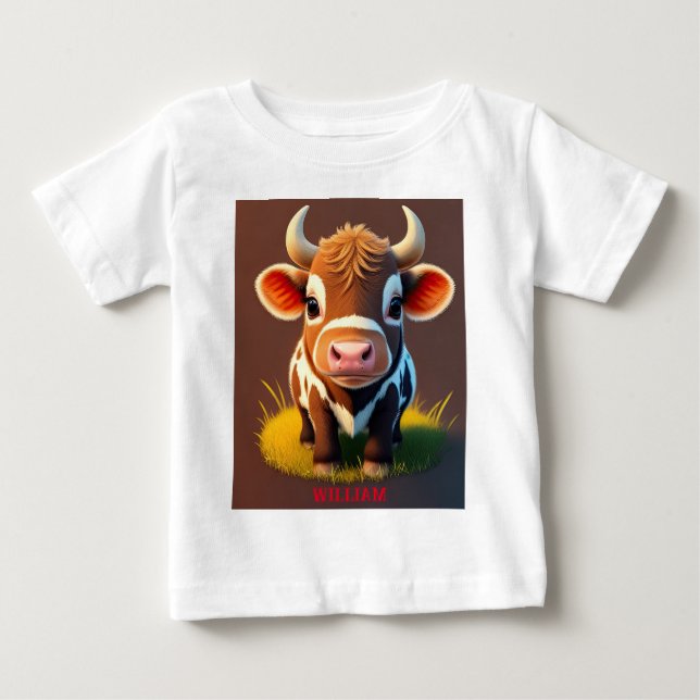 Cute Baby Longhorn  Baby T-Shirt (Front)