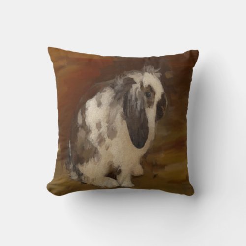 Cute Baby Lop Eared Rabbit Throw Pillow