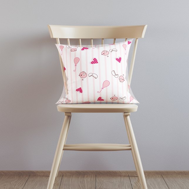 Cute Baby Love Birds Throw Pillow (Creator Uploaded)