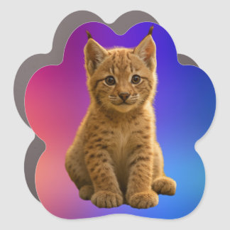 Cute Baby Lynx Car Magnet