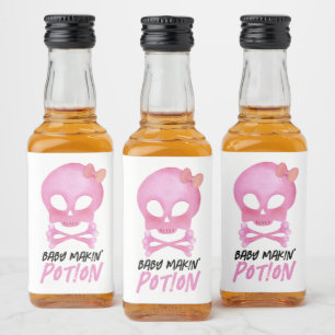 Cute Baby Makin' Potion Halloween Baby Shower Liquor Bottle Label
