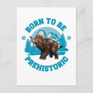 Cute Baby Mammoth Prehistoric Kids Birthday Holiday Postcard