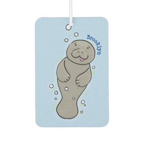 Cute baby manatee with bubbles illustration air freshener