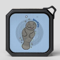 Cute baby manatee with bubbles illustration bluetooth speaker