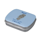 Cute baby manatee with bubbles illustration candy tin (Side)