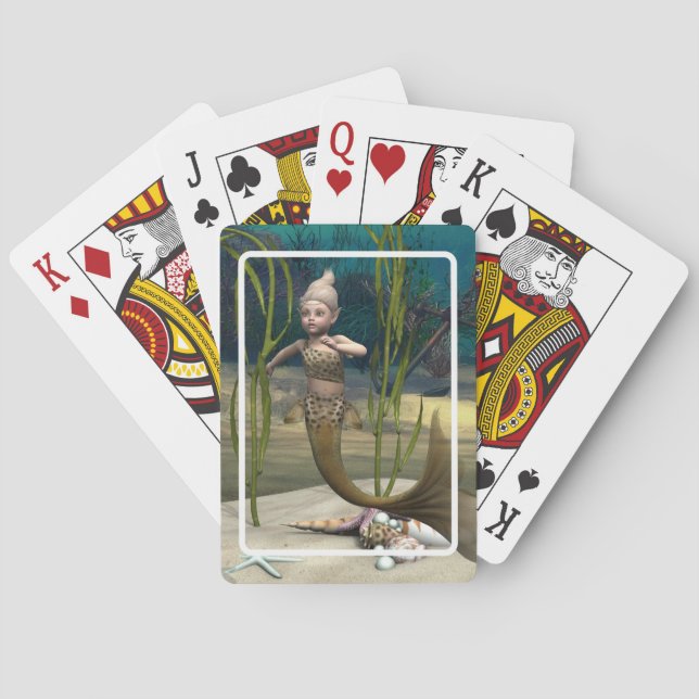 Cute Baby Mermaid Poker Cards (Back)