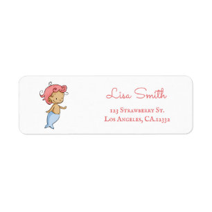 Cute Baby Mermaid Return Address Label