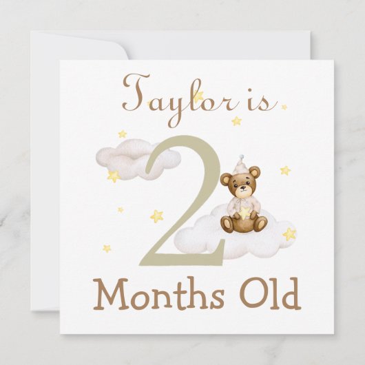 Cute Baby Milestone Marker 1 and 2 Months Old (Back)