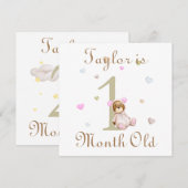 Cute Baby Milestone Marker 1 and 2 Months Old (Front/Back)