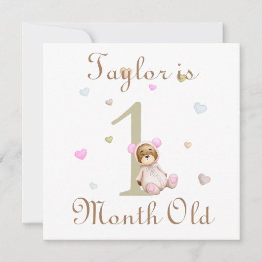 Cute Baby Milestone Marker 1 and 2 Months Old (Front)