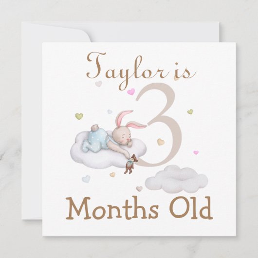 Cute Baby Milestones Markers 3 and 4 Months Old (Front)