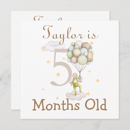 Cute Baby Milestones Markers 5 and 6 Months Old (Front/Back)