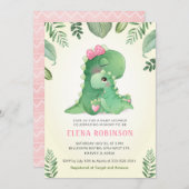 Cute Baby Mommy Dinosaur Girl Baby Shower Sprinkle Invitation (Front/Back)