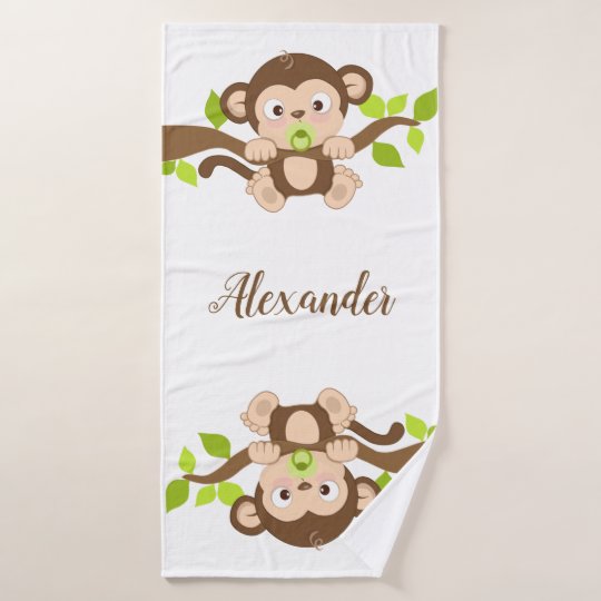 Cute Baby Monkey Bath Towel Set