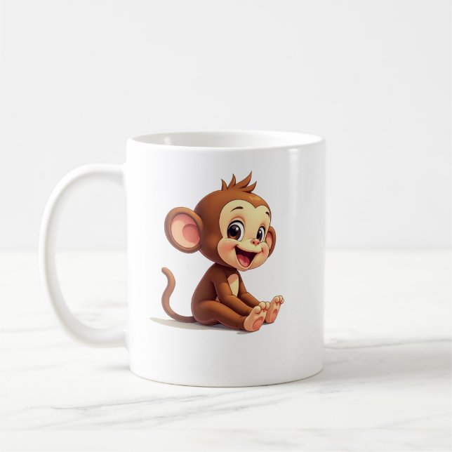 Cute Baby Monkey Coffee Mug (Left)