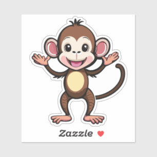 Cute Baby Monkey Dancing An Awesome Jig Sticker