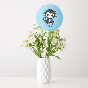 Cute Baby Monkey Drawing - Kawaii Nursery Art Balloon