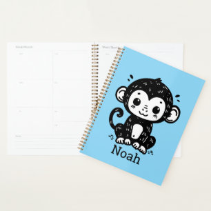 Cute Baby Monkey Drawing - Kawaii Nursery Art Planner