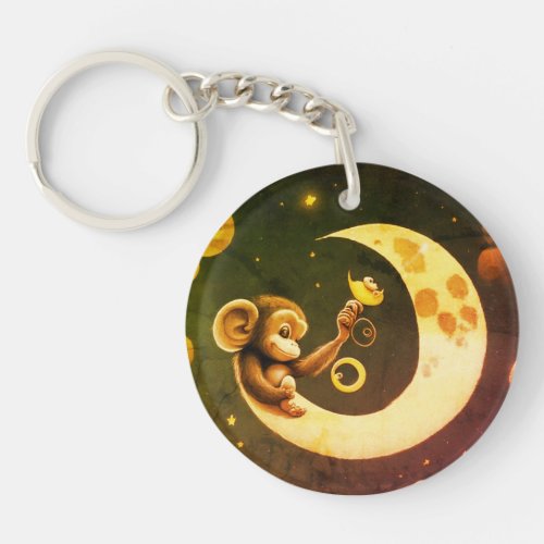 Cute baby monkey keychain