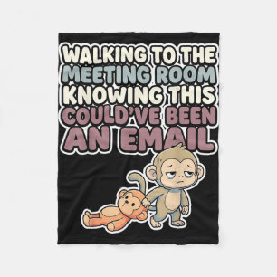 Cute baby monkey meme kawaii japanese macaque fleece blanket