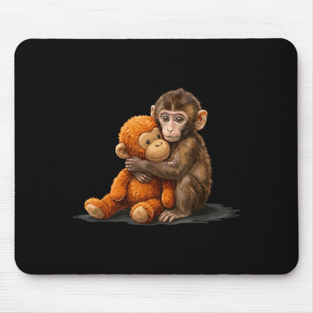 Cute baby monkey punch meme  mouse pad (Front)