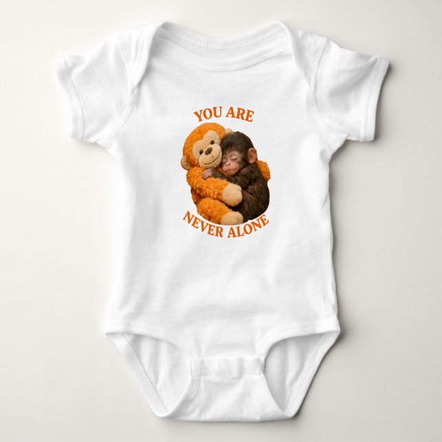 Cute Baby Monkey Punch with plush monkey - Bodysuit (Front)